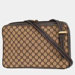 Pre Owned Celine Beige Canvas Macadam Shoulder Bag