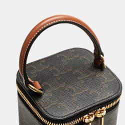 مملوكة مسبقًا Celine Brown Mini Triomphe Coated Canvas Vanity Case