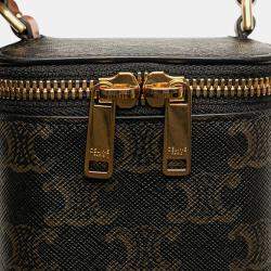 مملوكة مسبقًا Celine Brown Mini Triomphe Coated Canvas Vanity Case