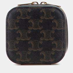 مملوكة مسبقًا Celine Brown Mini Triomphe Coated Canvas Vanity Case