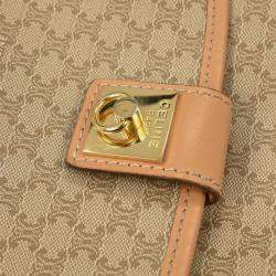 Pre Owned Celine Beige PVC Macadam Shoulder Bag