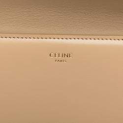 Pre Owned حقيبة كروس سيلين تريونفه بيزاج كلير بني بيج ربطة جلدة بقر لامعة للمراهقين