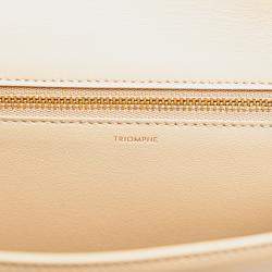 Pre Owned حقيبة كروس سيلين تريونفه بيزاج كلير بني بيج ربطة جلدة بقر لامعة للمراهقين