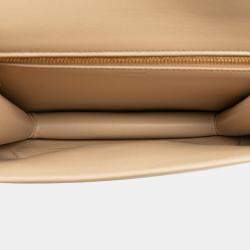 Pre Owned حقيبة كروس سيلين تريونفه بيزاج كلير بني بيج ربطة جلدة بقر لامعة للمراهقين