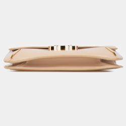 Pre Owned حقيبة كروس سيلين تريونفه بيزاج كلير بني بيج ربطة جلدة بقر لامعة للمراهقين