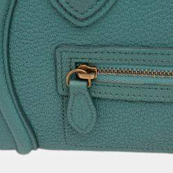 Pre Owned Celine Blue Nano Goatskin Luggage Tote