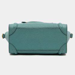 Pre Owned Celine Blue Nano Goatskin Luggage Tote