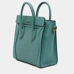 Pre Owned Celine Blue Nano Goatskin Luggage Tote