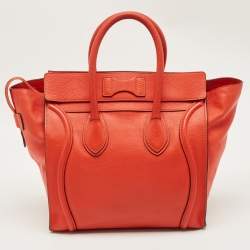 Pre Owned حقيبة يد سيلين ميني لاغيدج جلد برتقالي داكن