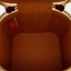 Pre Owned Celine White Mini Triomphe Coated Canvas Vanity Case