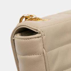 Pre Owned Celine Brown Matelasse Goatskin Monochrome Chain Shoulder Bag