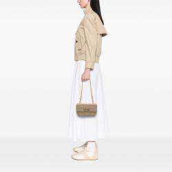 Pre Owned Celine Brown Matelasse Goatskin Monochrome Chain Shoulder Bag