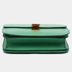 Pre Owned Celine Green Medium Calfskin Classic Box