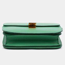 Pre Owned Celine Green Medium Calfskin Classic Box