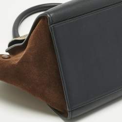 Pre Owned حقيبة سيليـن صغيرة يد علوية جلد ثلاثية الألوان وجلد الثعبان ترابيض