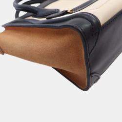 Pre Owned Celine Beige Nano Tricolor Leather Luggage Tote