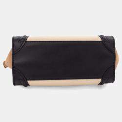 Pre Owned Celine Beige Nano Tricolor Leather Luggage Tote