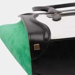 Pre Owned Celine Multicolor Micro Tricolor Nubuck and Calfskin Luggage Tote