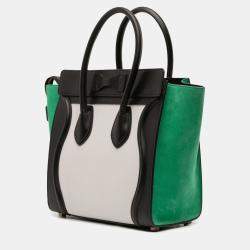 Pre Owned Celine Multicolor Micro Tricolor Nubuck and Calfskin Luggage Tote