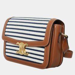 Pre Owned Celine Stripes Medium Triomphe Bag