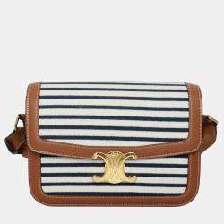 Pre Owned Celine Stripes Medium Triomphe Bag