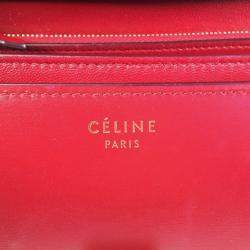 Pre Owned Celine Red Medium Calfskin Classic Box