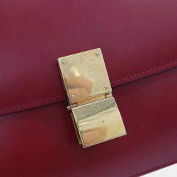 Pre Owned Celine Red Medium Calfskin Classic Box
