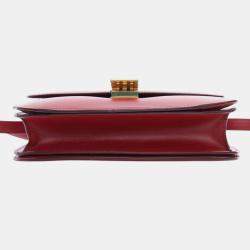 Pre Owned Celine Red Medium Calfskin Classic Box