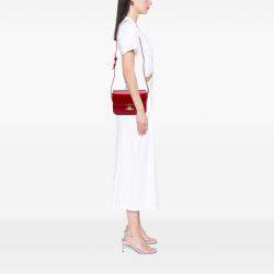 Pre Owned Celine Red Classique Shiny Calfskin Triomphe Crossbody