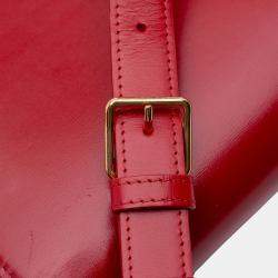 Pre Owned Celine Red Classique Shiny Calfskin Triomphe Crossbody