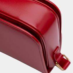 Pre Owned Celine Red Classique Shiny Calfskin Triomphe Crossbody