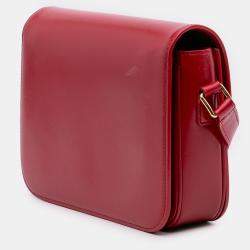 Pre Owned Celine Red Classique Shiny Calfskin Triomphe Crossbody