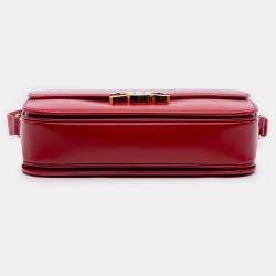 Pre Owned Celine Red Classique Shiny Calfskin Triomphe Crossbody