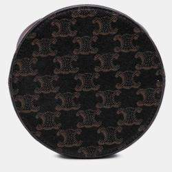 Pre Owned Celine Brown Triomphe Coated Canvas Triomphe Nina Minaudiere Bag