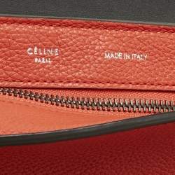Pre Owned Celine Orange Leather and Suede Medium Trapeze Top Handle Bag