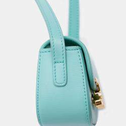 Pre Owned Celine Blue Leather Triomphe AirPods Case with Strap