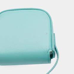 Pre Owned Celine Blue Leather Triomphe AirPods Case with Strap