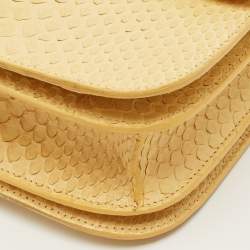 مملوكة مسبقًا Celine Yellow Python Medium Box Shoulder Bag