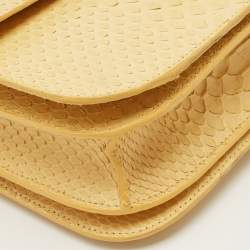مملوكة مسبقًا Celine Yellow Python Medium Box Shoulder Bag