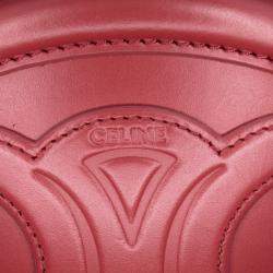 Pre Owned Celine Red Small Calfskin Cuir Triomphe Oval Crossbody