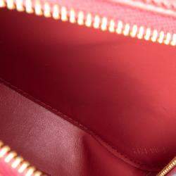 Pre Owned Celine Red Small Calfskin Cuir Triomphe Oval Crossbody