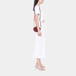 Pre Owned Celine Red Small Calfskin Cuir Triomphe Oval Crossbody