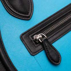 Pre Owned حقيبة يد سيلين ميكرو لاجيدج جلد ثلاثية الألوان زرقاء