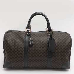 Pre Owned Celine Brown/Black Macadam Canvas and Leather Travel Suitcase