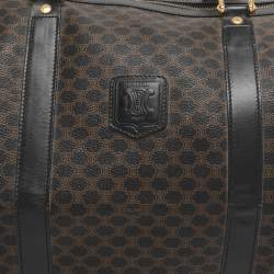 Pre Owned Celine Brown/Black Macadam Canvas and Leather Travel Suitcase