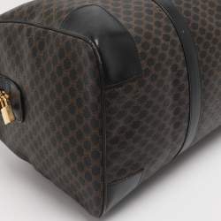 Pre Owned Celine Brown/Black Macadam Canvas and Leather Travel Suitcase