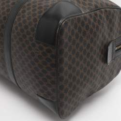 Pre Owned Celine Brown/Black Macadam Canvas and Leather Travel Suitcase