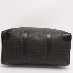 Pre Owned Celine Brown/Black Macadam Canvas and Leather Travel Suitcase