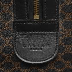 Pre Owned Celine Brown/Black Macadam Canvas and Leather Travel Suitcase