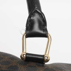 Pre Owned Celine Brown/Black Macadam Canvas and Leather Travel Suitcase